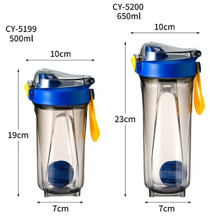 500ml 650ml BPA Free Plastic Protein Shaker Bottle Gym Shaker Cups Custom Logo Sports Water Bottle Protien Shaker