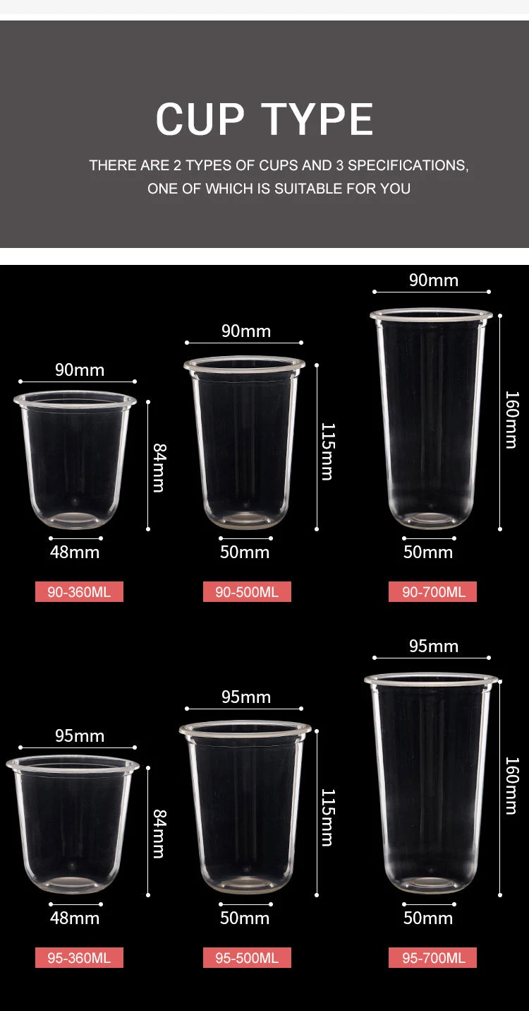 China Supplier Guangzhou Disposable Transparent PP Plastic Cups with Lid Juice Cup