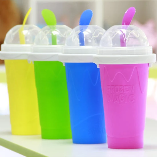 Slushie Maker Tik Tok Magic Quick Frozen Smoothies Taza de enfriamiento Doble capa Squeeze Slushy Maker Hecho en casa Batido de leche Taza para hacer helados