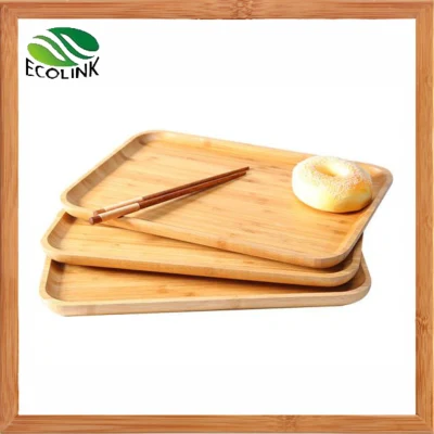 Plato de comida de bambú perfecto, bandeja de frutas, platos rectangulares para almacenamiento de alimentos
