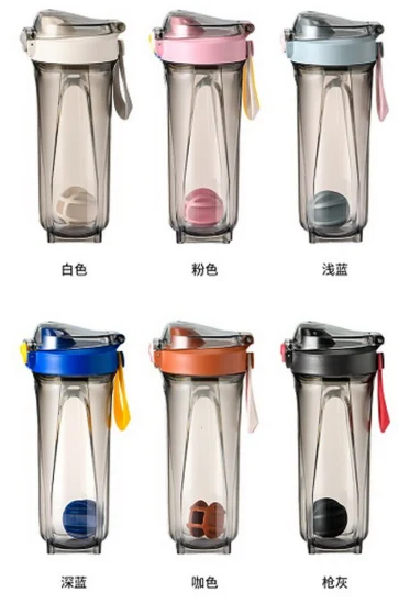 500ml 650ml BPA botella de coctelera de proteína de plástico libre gimnasio coctelera tazas logotipo personalizado deportes botella de agua Protien Shaker